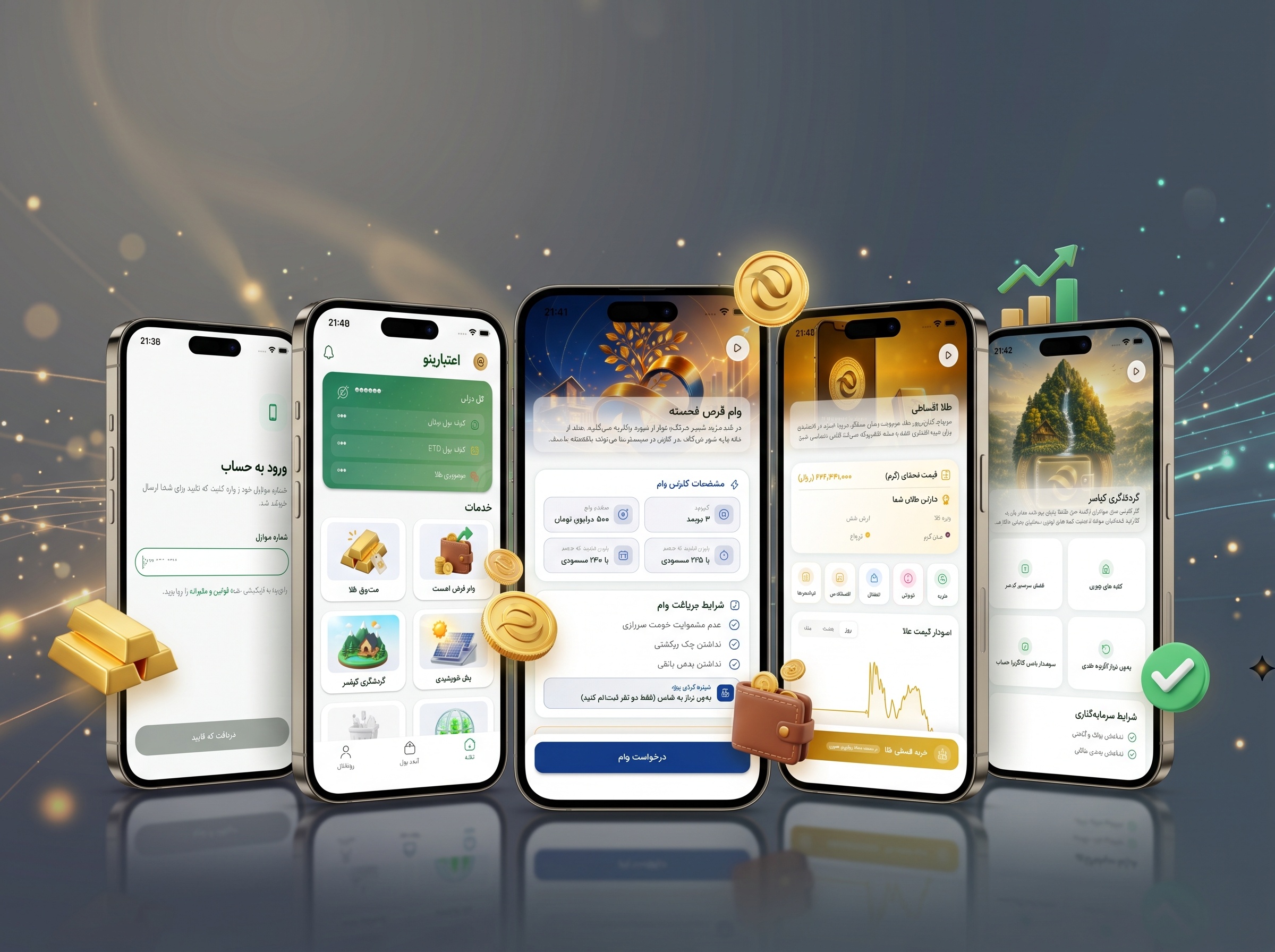 طراحی رابط کاربری پلتفرم معاملات آنلاین طلا و نقره اعتبارینو